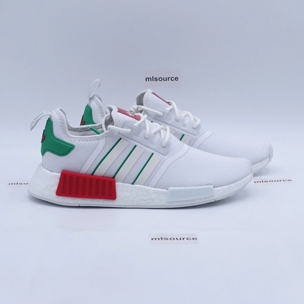 NEW adidas Originals NMD_R1 Mexico Shoes HQ1434 White/Green/Red
